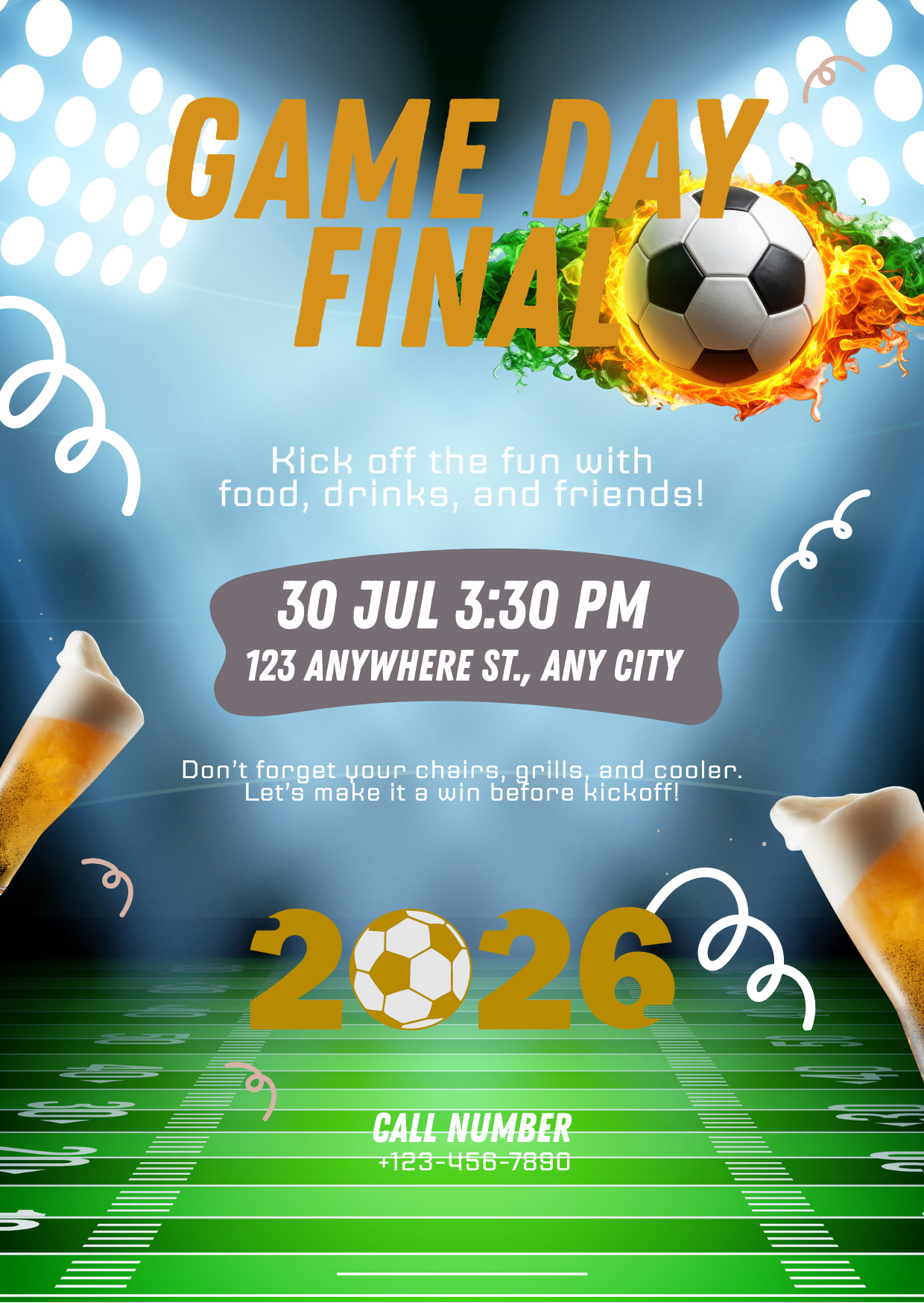Soccer digital invitation with music