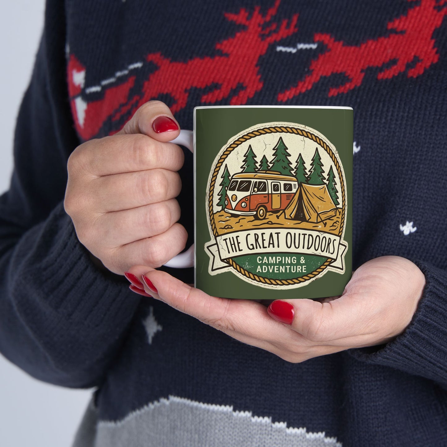 Into The Wild Camping Mug - Outdoor Adventure Ceramic Coffee Cup (11oz & 15oz)