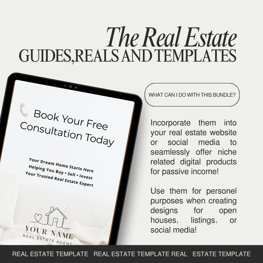 Luxury Real Estate Canva Bundle 50+ Editable Templates for Realtors
