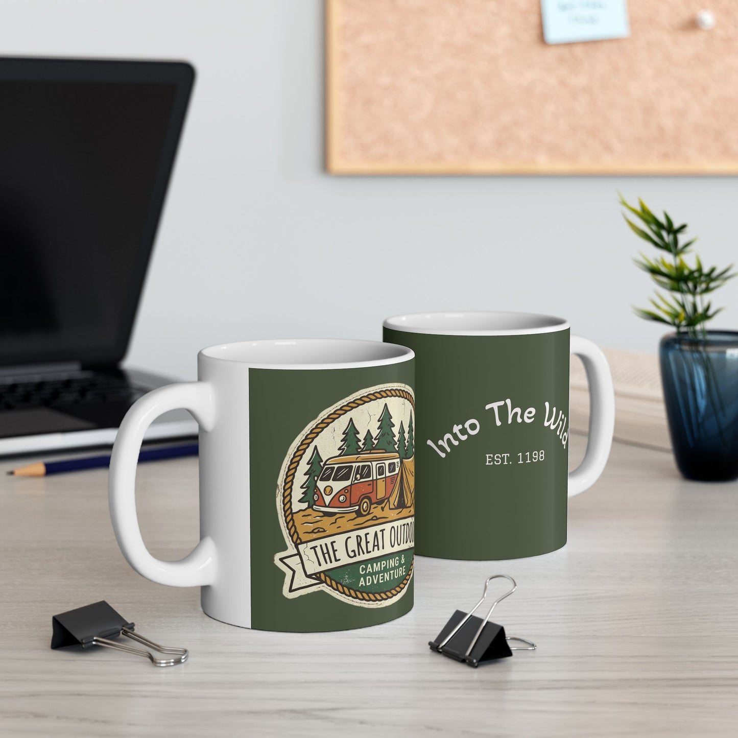Into The Wild Camping Mug - Outdoor Adventure Ceramic Coffee Cup (11oz & 15oz)
